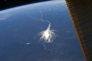 The great Okavango Delta in the Kalahari Desert glows in this panorama taken from the International Space Station on June 6, 2014.