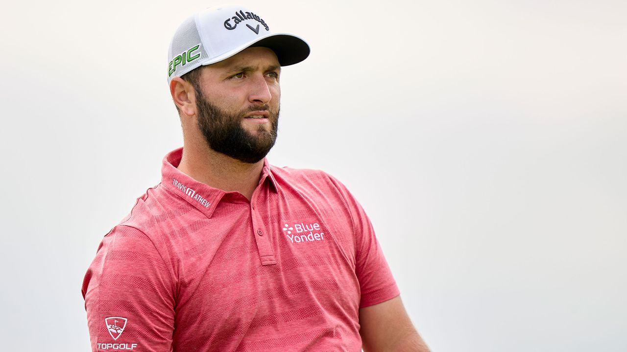 Jon Rahm close up shot on the golf course