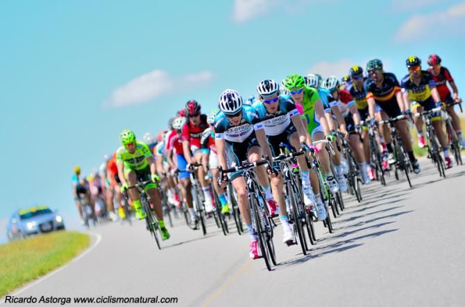 Omega Pharma-Quick Step setting tempo during stage 2.