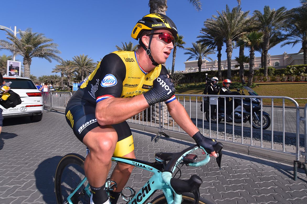 Dylan Groenewegen finds out he's won the stage