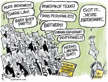 Editorial Cartoon U.S. Facebook Conservative News