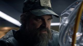 Hopper talking to Eleven in Stranger Things 5