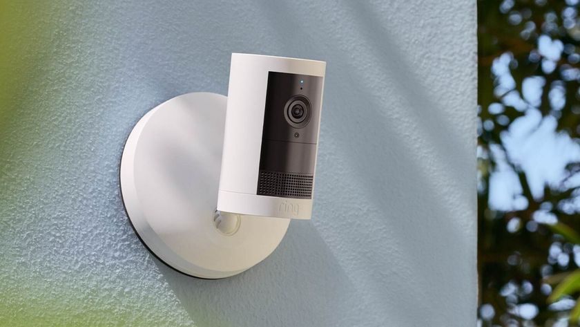 A Ring Outdoor Cam Plus on an exterior wall