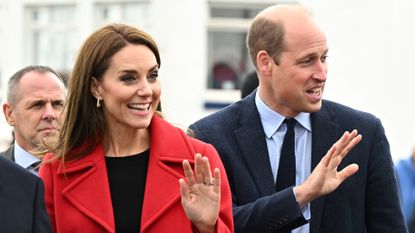 Prince William, Prince of Wales and Catherine, Princess of Wales during their visit to the RNLI 