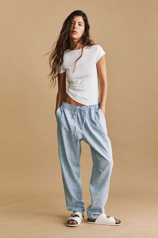 Linen-Blend Joggers