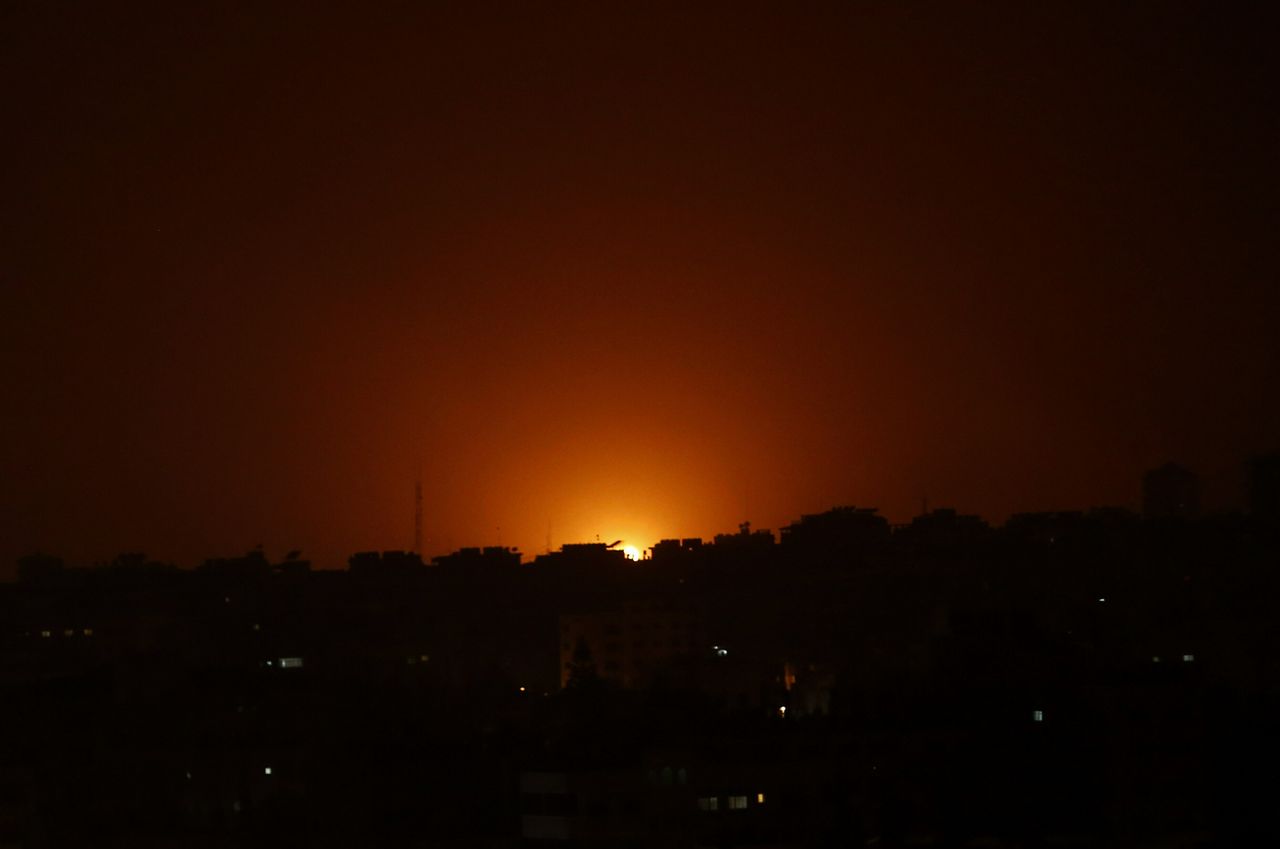 The aftermath of an Israeli airstrike in Gaza.