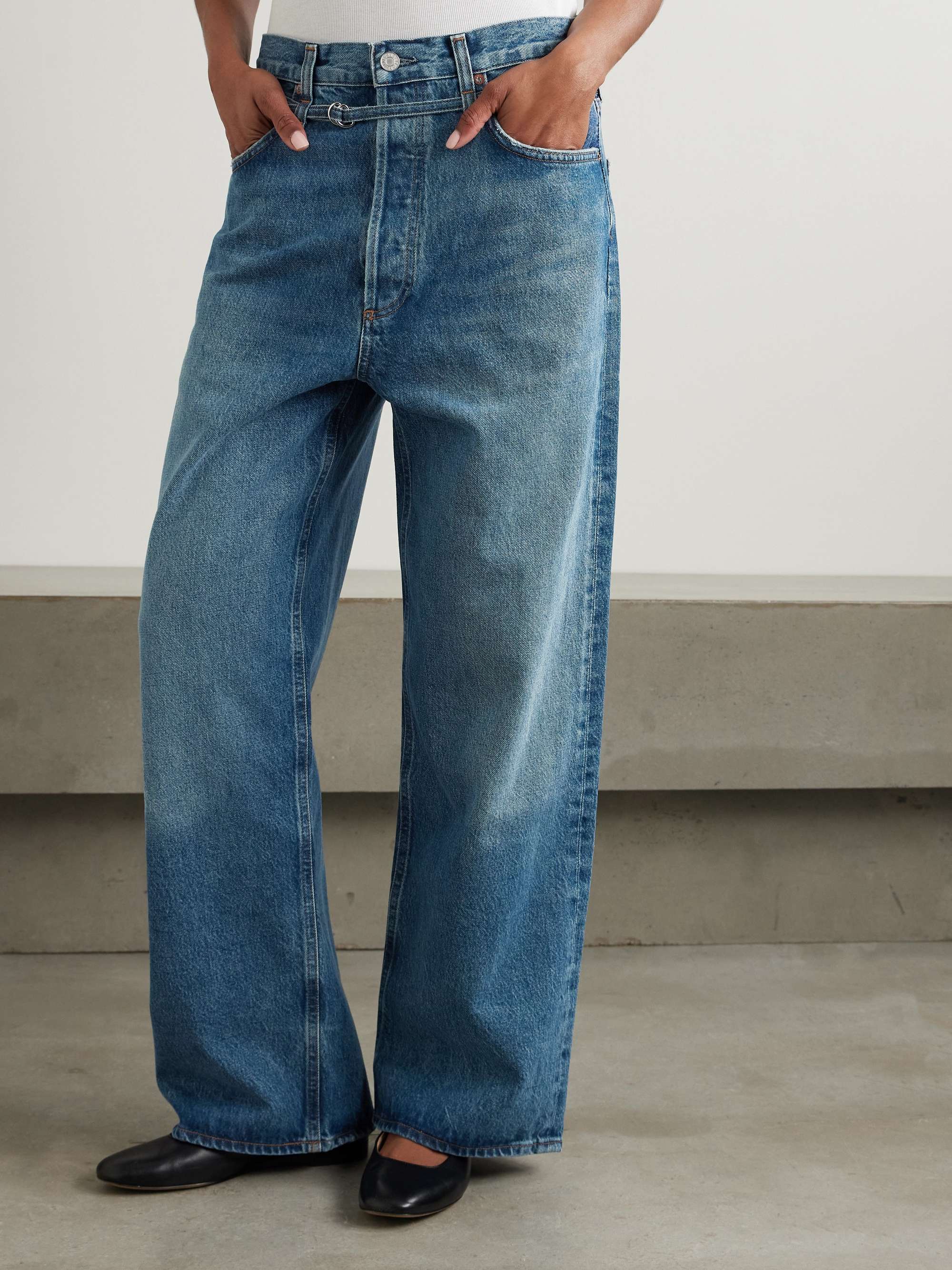 Emmi Belted High-Rise Wide-Leg Jeans