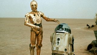 C-3PO and R2-D2 in "Star Wars: A New Hope."