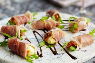 canape recipe Parma ham and mozzarella bites