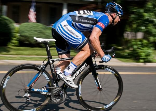 Second place finisher Karl Menzies (UnitedHealthCare) puts the power to the road