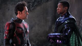Paul Rudd and Jonathan Majors in Ant-Man and the Wasp: Quantumania.