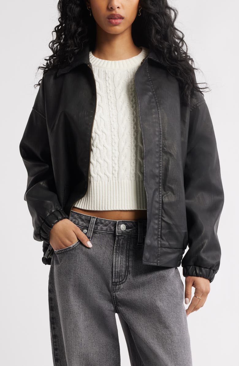 Oversize Faux Leather Jacket