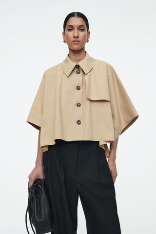 Cropped Trench Coat Cape