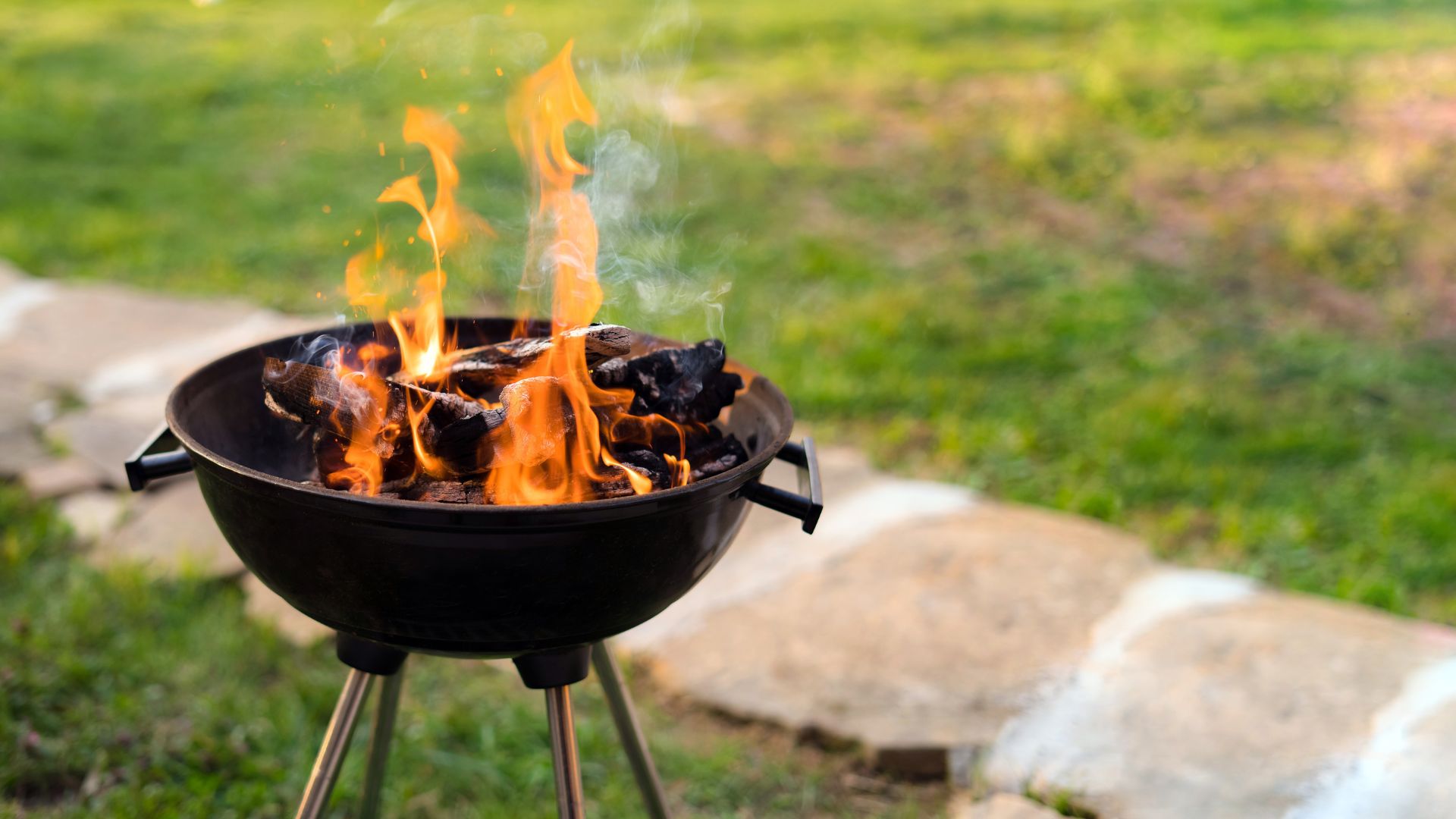 picture of smoky BBQ in garden