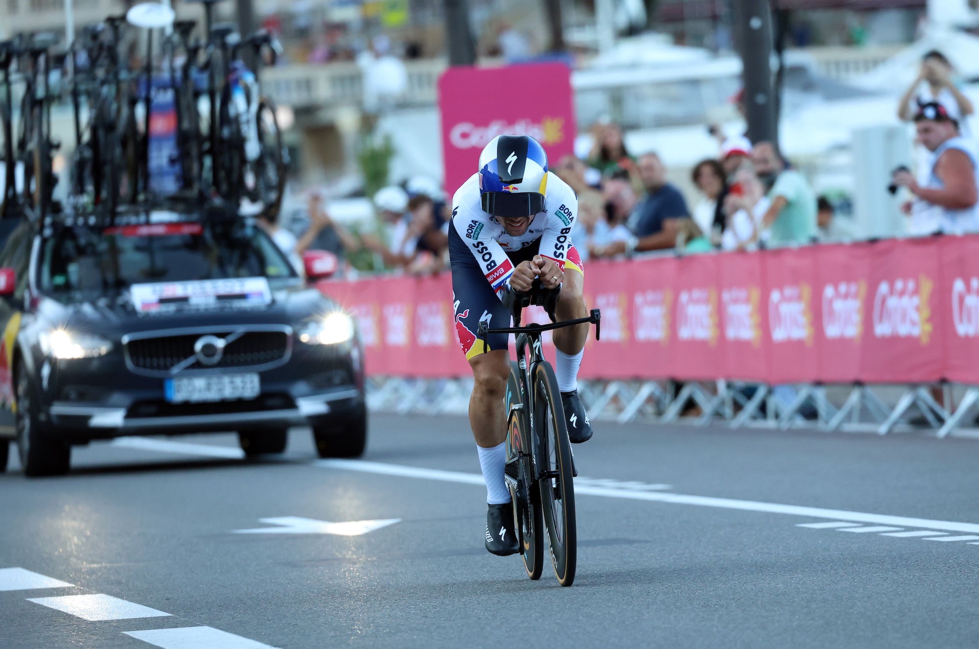 MONACO, MONACO - AUGUST 22: Primoz Roglic of Slovenia and Team Red Bull - BORA - hansgrohe competes during the La Vuelta - 81st Tour of Spain 2026, Stage 1 a 9.4km individual time trial stage from Monaco to Monaco / #UCIWT / on August 22, 2026 in Monaco, Monaco. (Photo by Alexander Hassenstein/Getty Images)