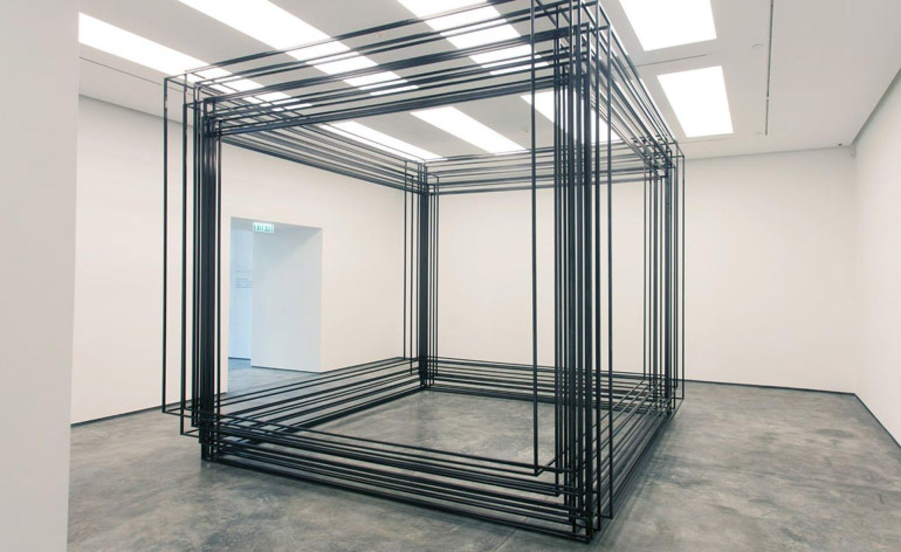 &#039;Murmur&#039;, 2014, is one of eleven works by British sculptor Antony Gormley on show at Hong Kong&#039;s White Cube gallery.