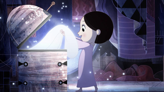 A girl opens up a treasure chest in Song of the Sea