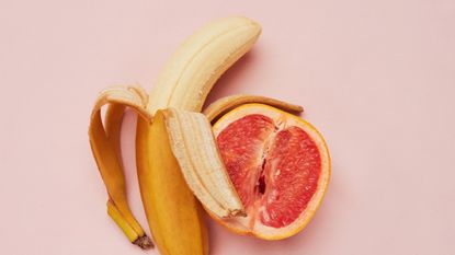 banana and grapefruit depicting sex