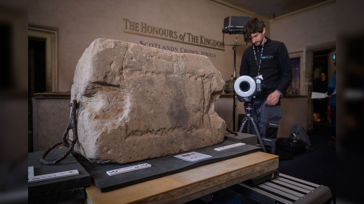 The Stone of Destiny is a large rectangular stone. The &quot;Stone of Destiny&quot; was used in the coronation of the kings of Scotland in the 13th century. Today it is used in the coronation of the United Kingdom&#039;s monarch. 