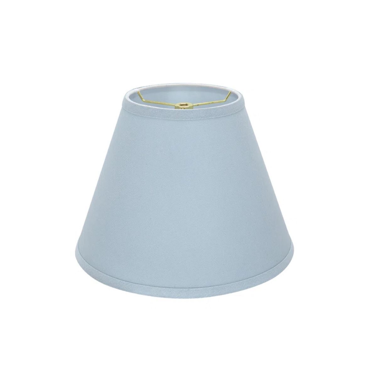 A baby blue lampshade