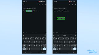 Screenshots showing dragging to copy in Android 14 beta