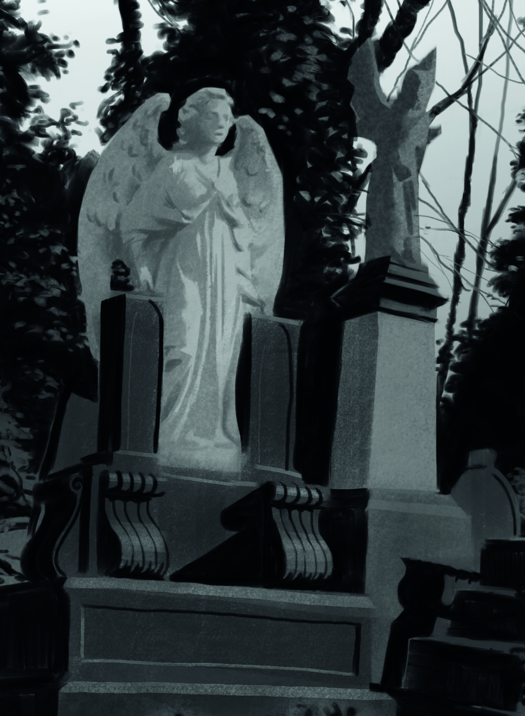 Karlsimon visits Highgate Cemetery to show how comic book techniques can be applied to digital tablet painting