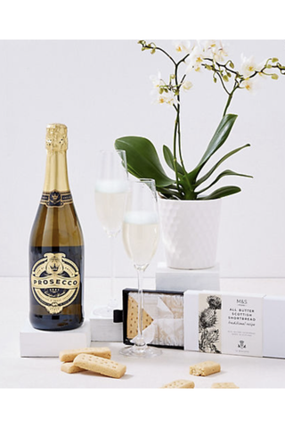prosecco and orchid gift