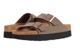 brown platform birkenstock sandal