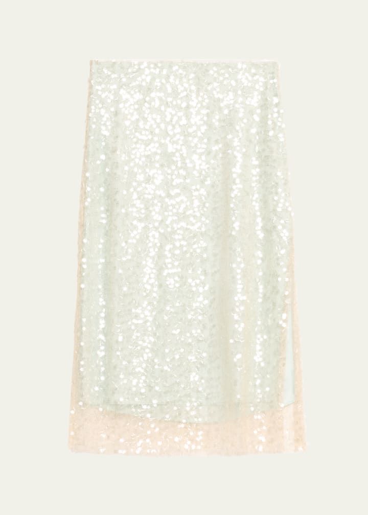 Sequined Overlay Midi Skirt