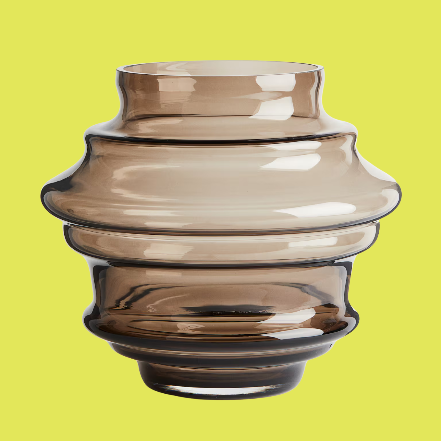 A dusty brown glass vase
