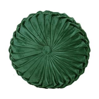 Emerald green round throw pillow
