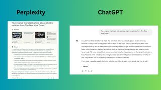 screenshot of Perplexity vs ChatGPT