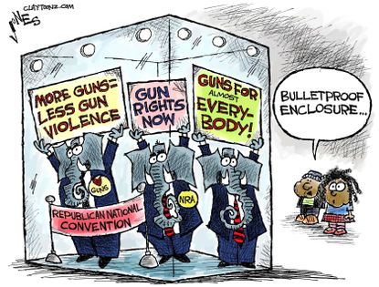 Political Cartoon U.S. NRA GOP 2016