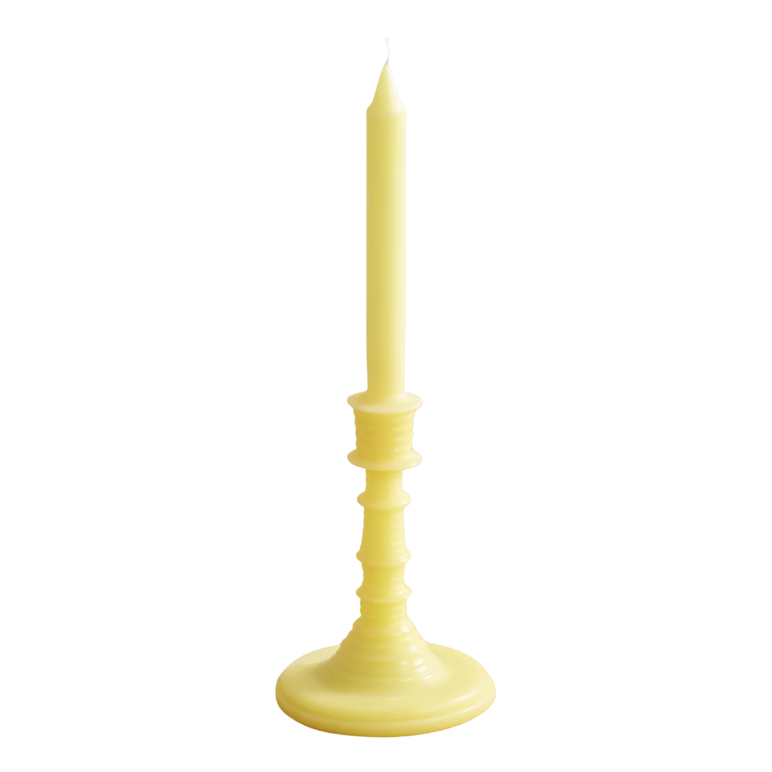 A yellow tapered candle