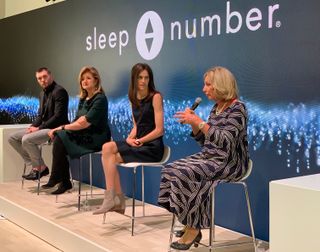 Sleep Number hosted a panel about the importance of sleep on performance. From left to right: Minnesota Vikings safety Harrison Smith, Thrive Global CEO Arianna Huffington, triathlete Gwen Jorgensen and Dr. Eve Van Cauter, director of the University of Ch