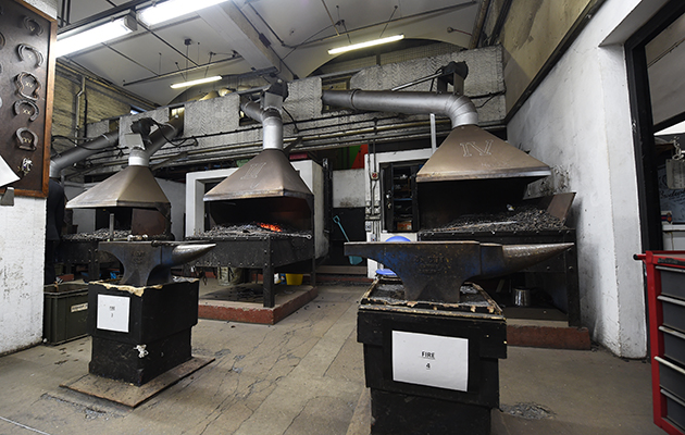 The forge is in high demand, with the regiment&rsquo;s farriers shoeing up to 30 horses a day