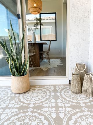 stenciled patio