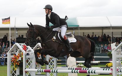 Ben Way riding GALLEY LIGHT during the show jumping phase of The Land Rover Burghley Horse Trials near Stamford in Lincolnshire UK on 4th September 2016