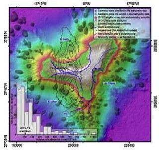 El Hierro volcano underwater map