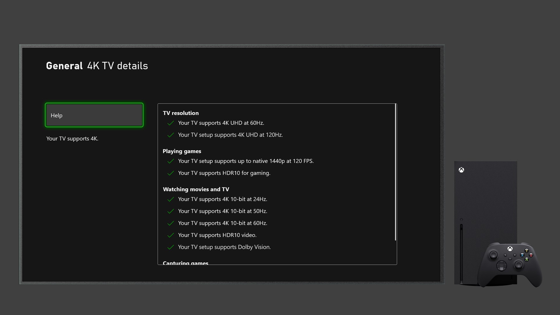 Xbox TV settings