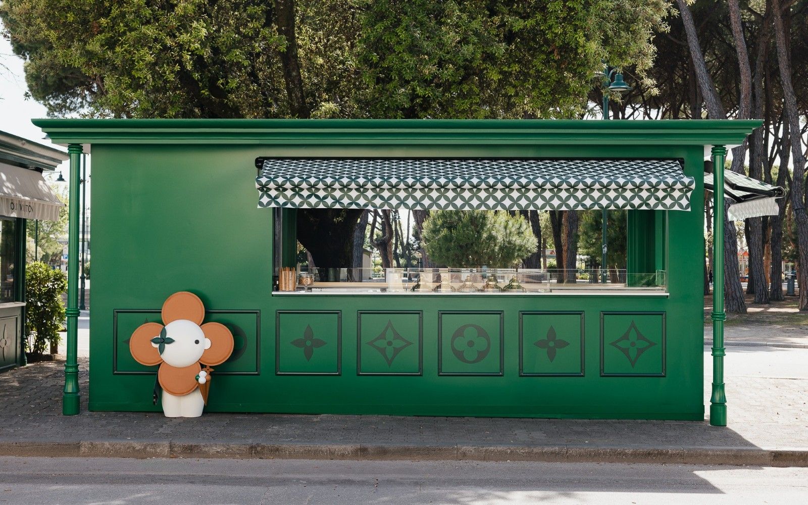 Green ice cream kiosk