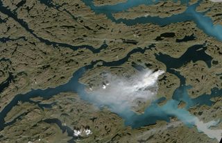 Greenland's largest wildfire on record, seen in this Aug. 3, 2017 satellite image, burned through miles of peatland.