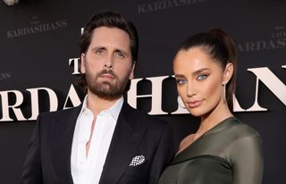 Scott Disick and Rebecca Donaldson attend the Los Angeles premiere of Hulu's new show "The Kardashians" at Goya Studios on April 07, 2022 in Los Angeles, California