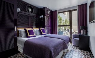 Purple guestroom