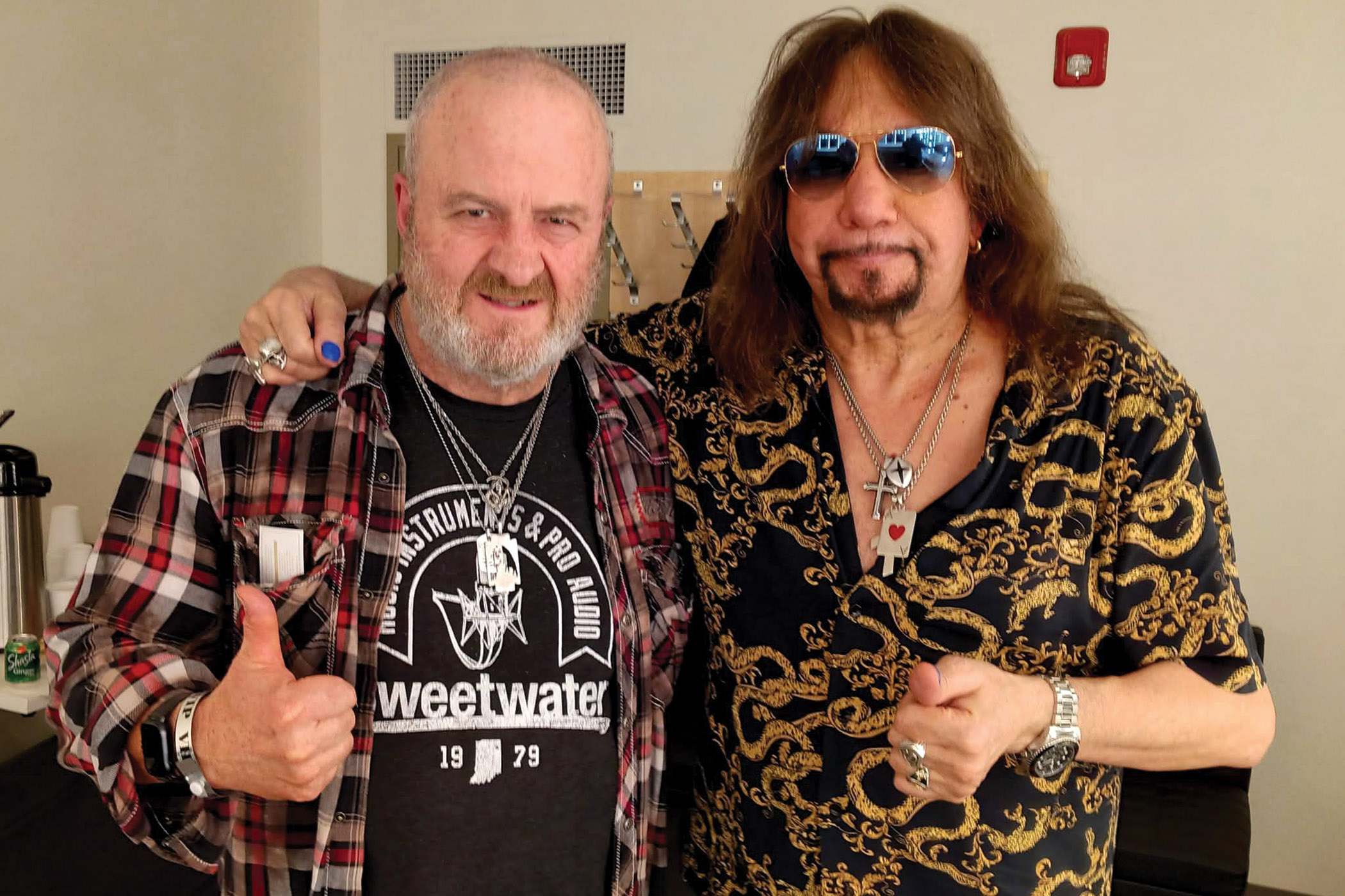 Nick Bowcott with his friend and hero Ace Frehley