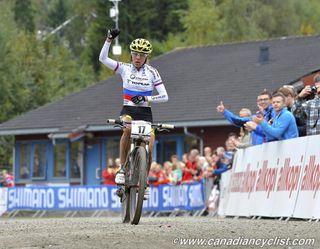 Kalentieva wins the elite women's cross country at Hafjell World Cup