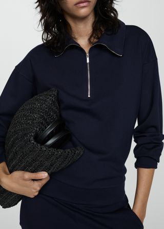 Perkins-Neck Sweater With Zipper - Women | Mango Usa