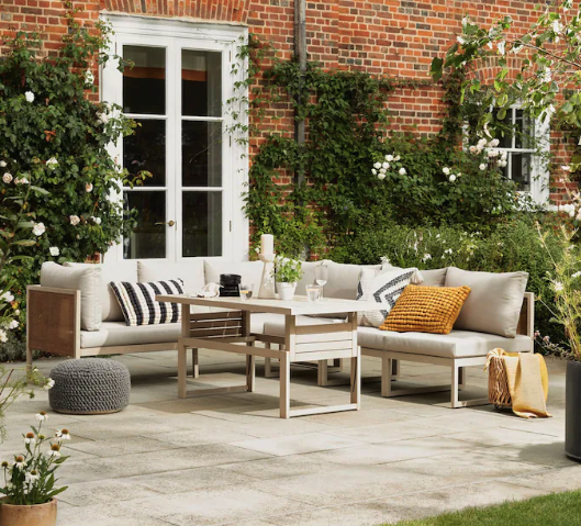 Natural Abel Rattan Garden Modular Sofa and Table Lounge Set