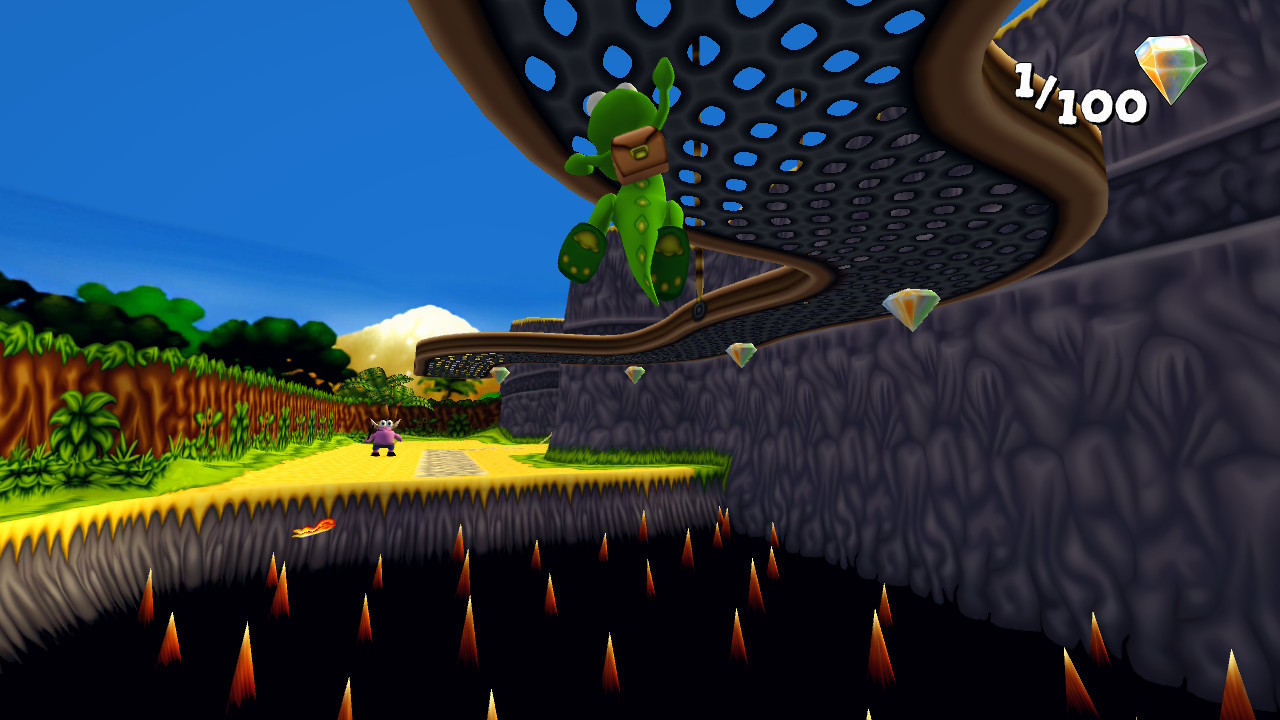 Screens of cartoon PS1 remaster game Croc 2