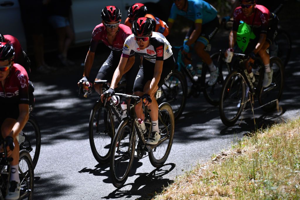 ROCAMADOUR FRANCE AUGUST 04 Pavel Sivakov of Russia and Team Ineos White Best Young Rider Jersey during the 44th La Route dOccitanie La Depeche du Midi 2020 Stage 4 a 195km stage from Lectoure to RocamadourCauvaldorLot 295m RouteOccitanie RDO2020 on August 04 2020 in Rocamadour France Photo by Justin SetterfieldGetty Images